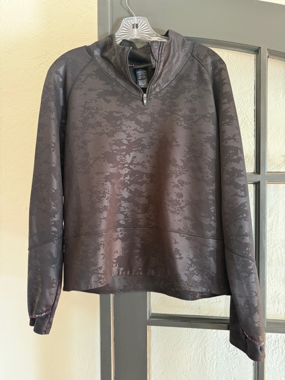 Spyder Men's Dark Charcoal Camouflage Quarter-Zip Jacket